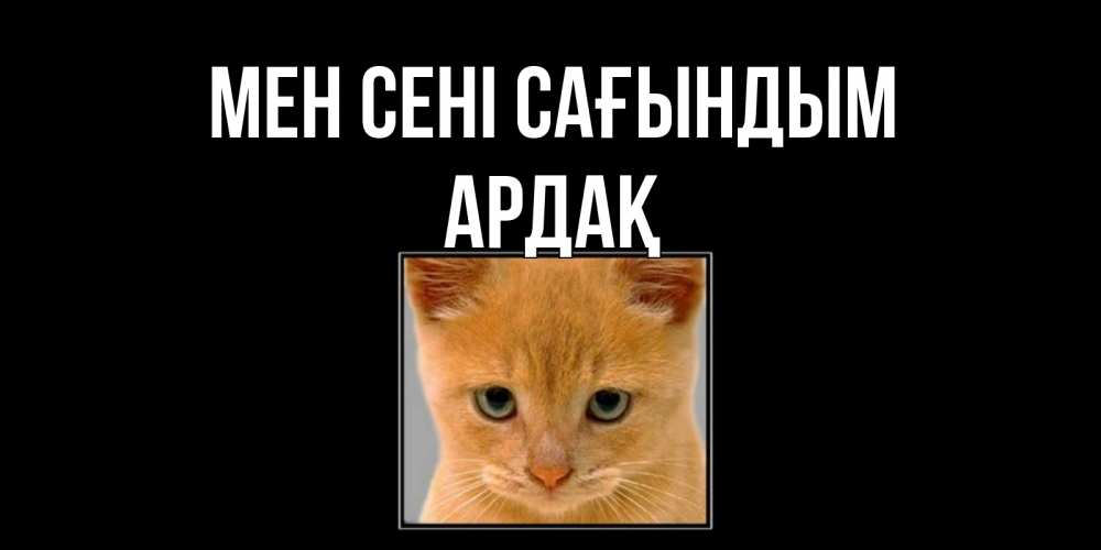 Күн сайын ашық хат с именем, Ардақ Мен сені сағындым открытки рыжий котенок скучает по тебе Онлайн тегін жүктеп алу тілектері бар керемет карта 