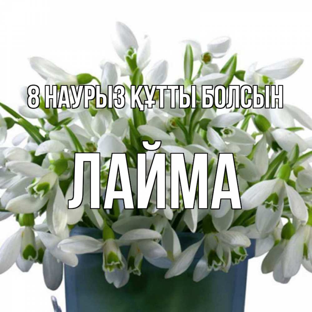 Күн сайын ашық хат с именем, Лайма 8 наурыз құтты болсын цветы к международному женскому дню Онлайн тегін жүктеп алу тілектері бар керемет карта 