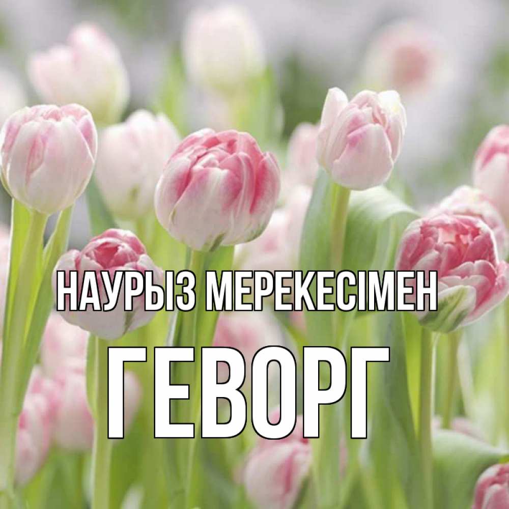 Күн сайын ашық хат с именем, Геворг Наурыз мерекесімен цветы Онлайн тегін жүктеп алу тілектері бар керемет карта 