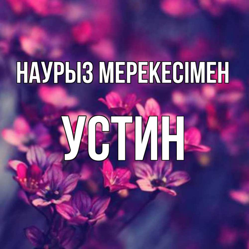 Күн сайын ашық хат с именем, Устин Наурыз мерекесімен небольшие цветы 1 Онлайн тегін жүктеп алу тілектері бар керемет карта 