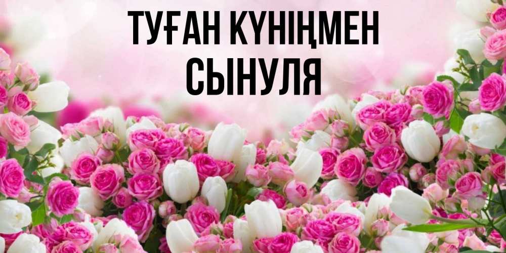 Күн сайын ашық хат с именем, Сынуля Туған күніңмен открытка с разными розами Онлайн тегін жүктеп алу тілектері бар керемет карта 