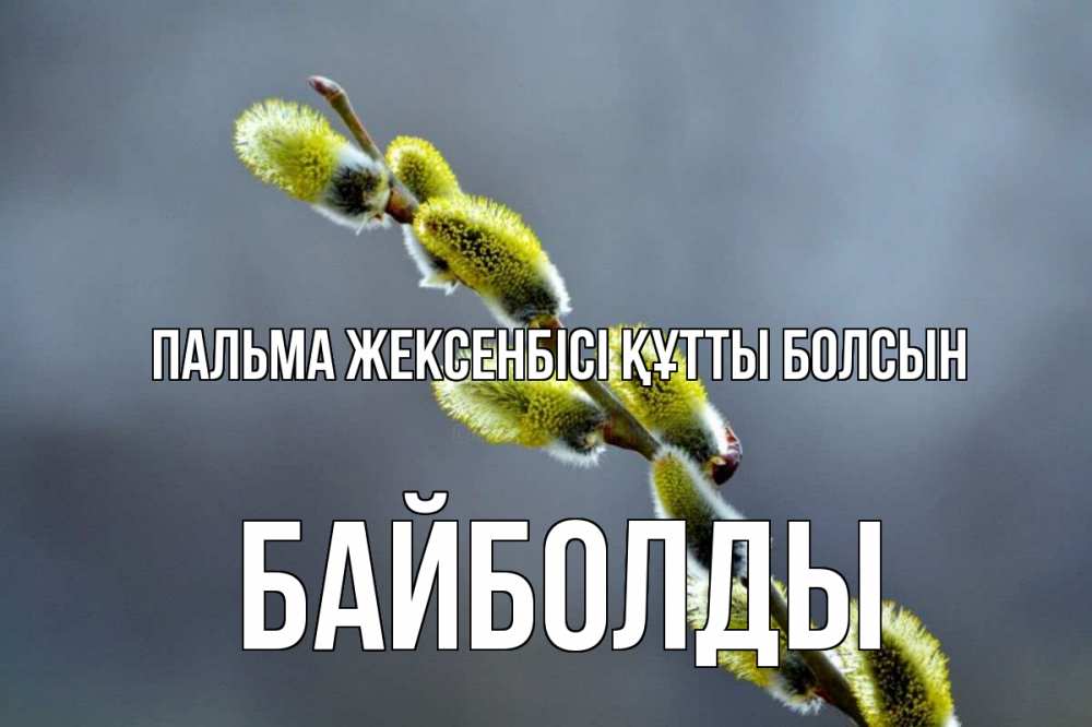 Күн сайын ашық хат с именем, Байболды Пальма жексенбісі құтты болсын верба Онлайн тегін жүктеп алу тілектері бар керемет карта 