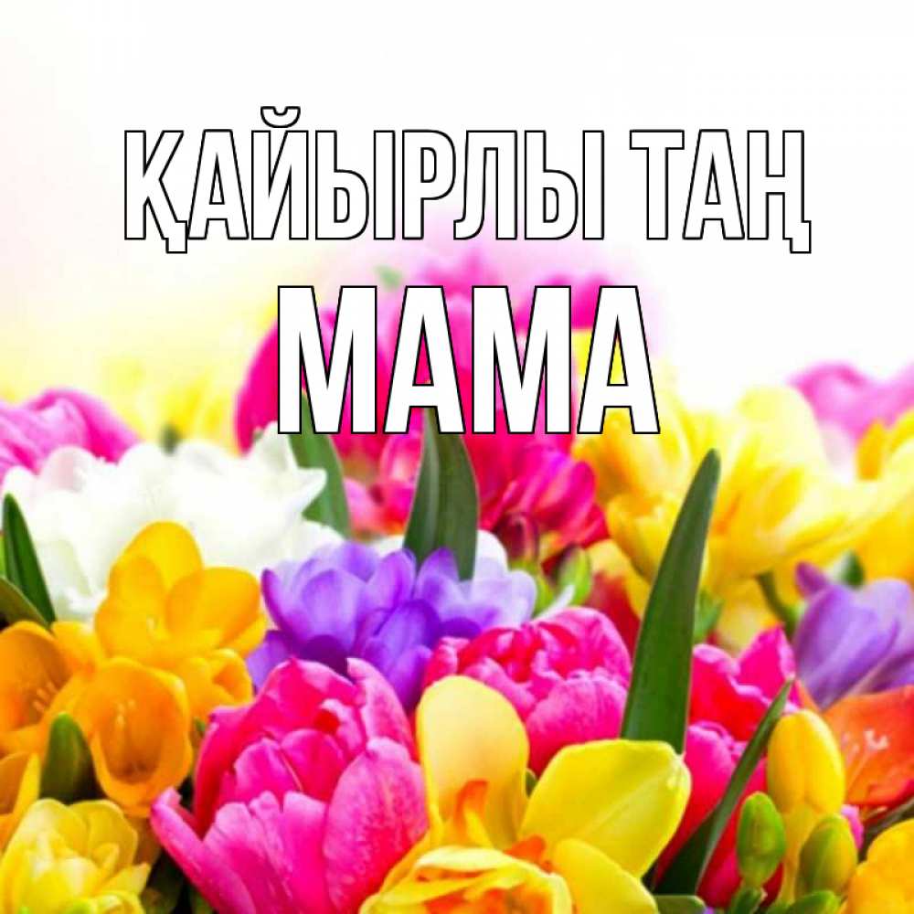 Күн сайын ашық хат с именем, Мама Қайырлы таң создать открытку со свое подписью Онлайн тегін жүктеп алу тілектері бар керемет карта 