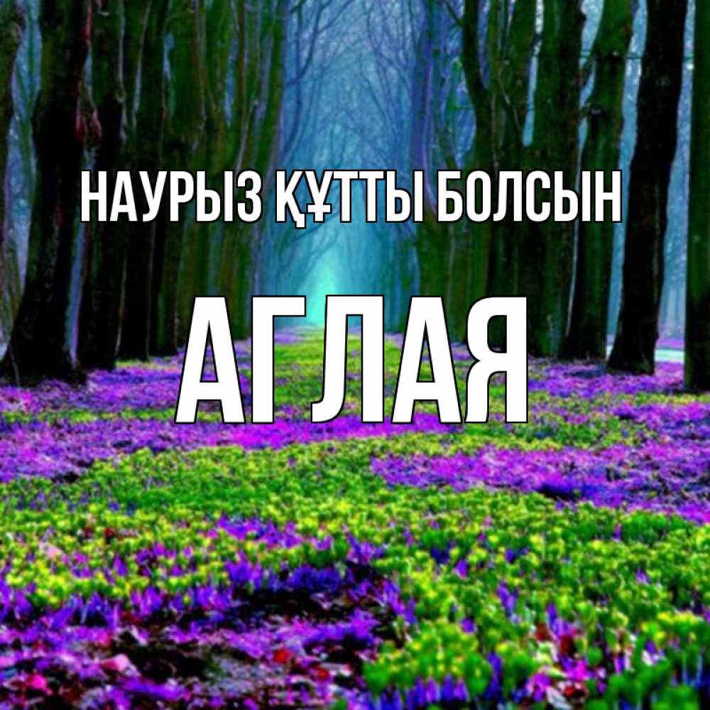 Күн сайын ашық хат с именем, Аглая Наурыз құтты болсын фиолетовые цветы в лесу 1 Онлайн тегін жүктеп алу тілектері бар керемет карта 