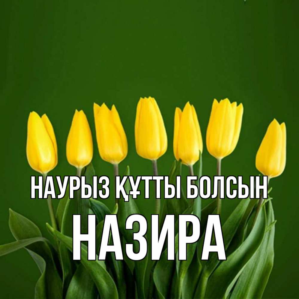 Күн сайын ашық хат с именем, Назира Наурыз құтты болсын желтого цвета 3 Онлайн тегін жүктеп алу тілектері бар керемет карта 