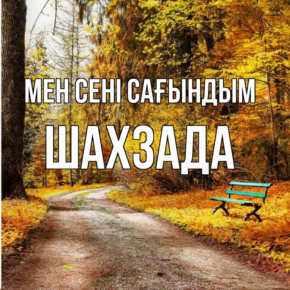 Күн сайын ашық хат с именем, ШАХЗАДА Мен сені сағындым зеленая лавочка и осенний лес Онлайн тегін жүктеп алу тілектері бар керемет карта 