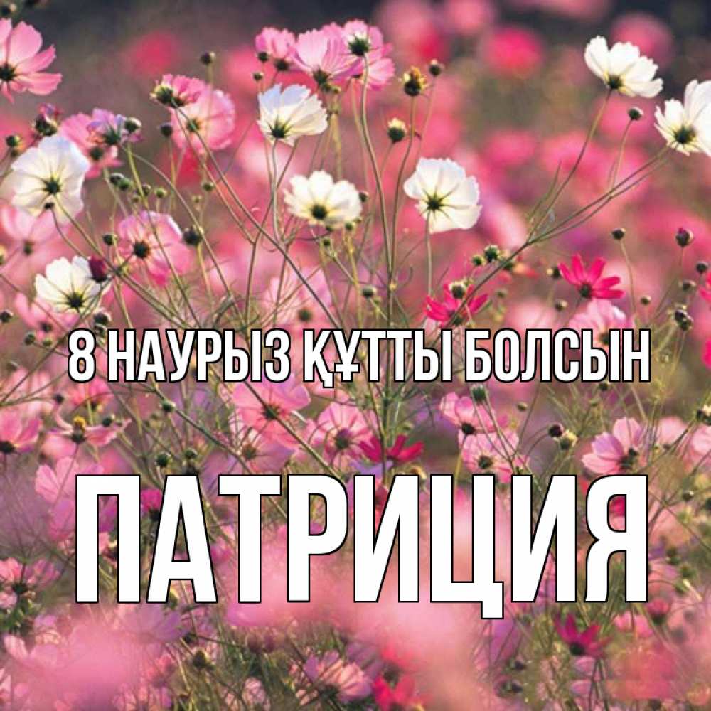 Күн сайын ашық хат с именем, Патриция 8 наурыз құтты болсын красиво 1 Онлайн тегін жүктеп алу тілектері бар керемет карта 