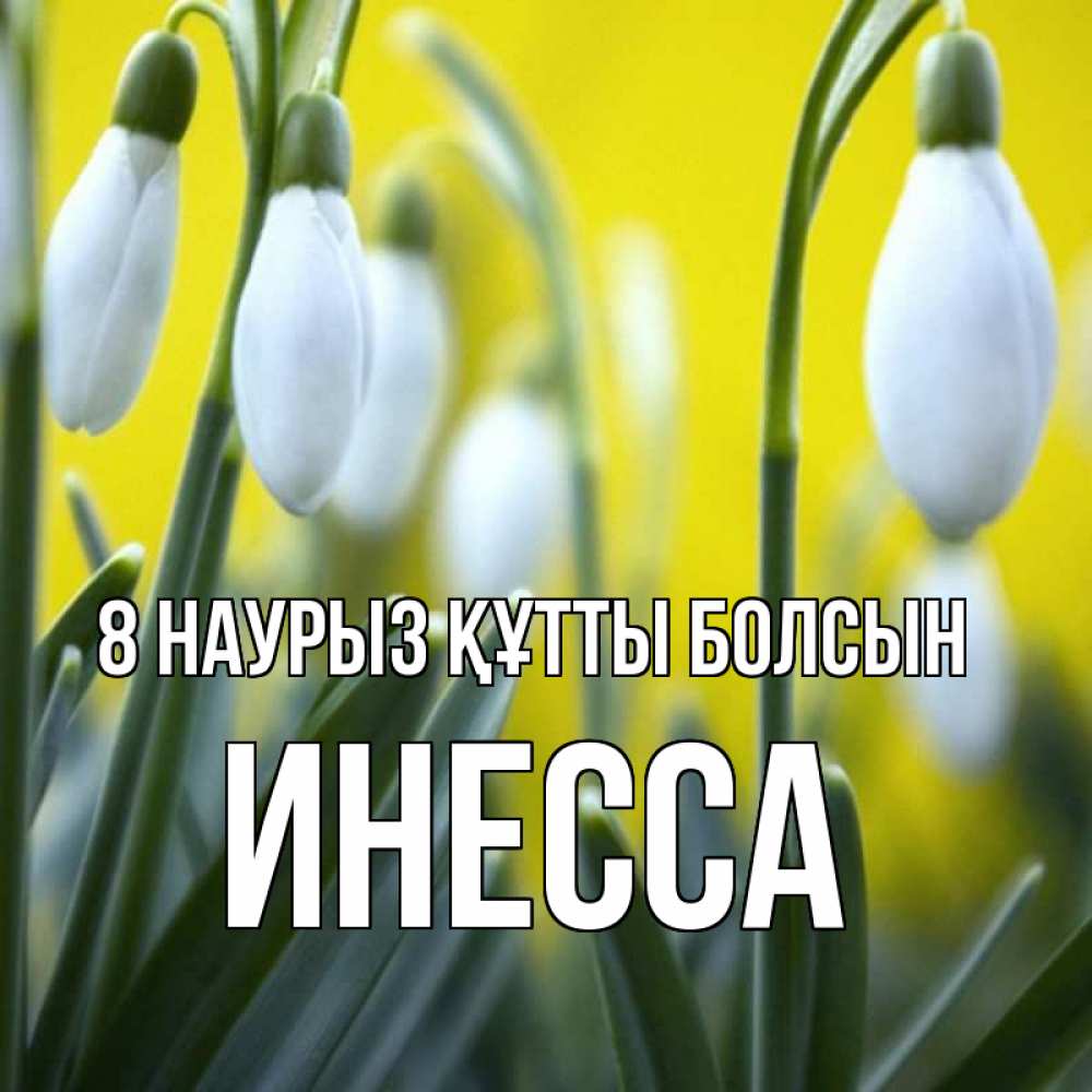 Күн сайын ашық хат с именем, Инесса 8 наурыз құтты болсын весенние цветы Онлайн тегін жүктеп алу тілектері бар керемет карта 