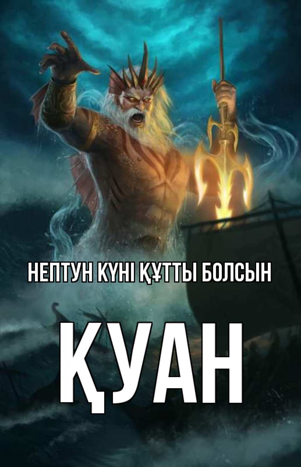 Күн сайын ашық хат с именем, ҚУАН нептун күні құтты болсын с днем Нептуна Онлайн тегін жүктеп алу тілектері бар керемет карта 