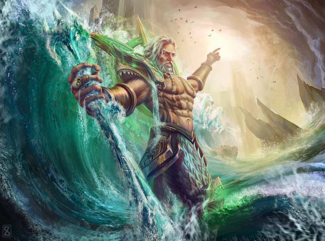 Открытка Нептун повелевает морем  с днем Нептуна  нептун күні құтты болсын 