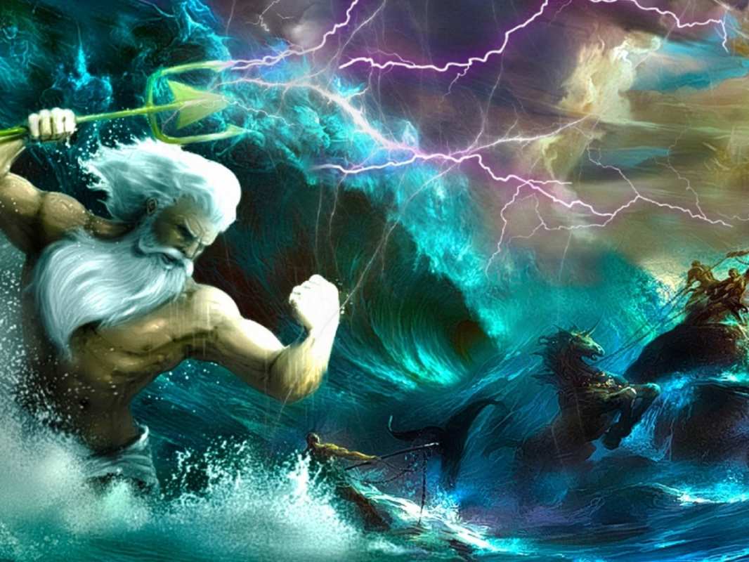 Открытка бушующее море  с днем Нептуна  нептун күні құтты болсын 