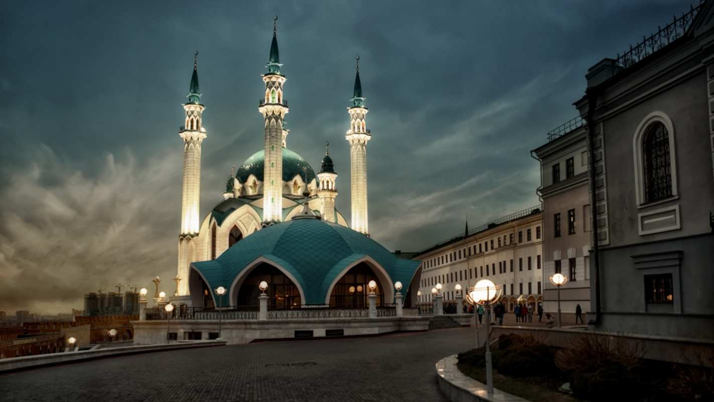 Открытка красивая мечеть  мечеть  Құрбан айтпен 