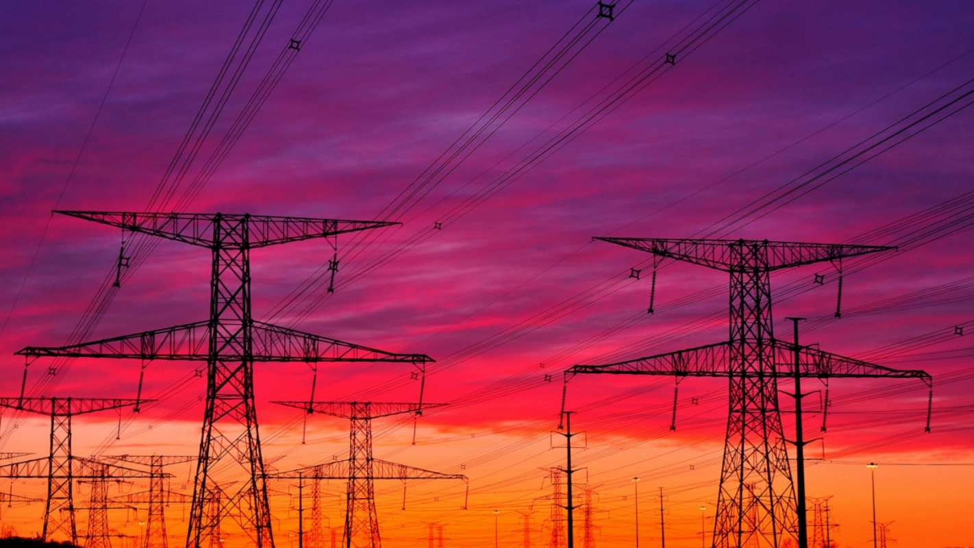 Открытка закат энергетика  энергия электричество закат   Қуанышты энергия күні 