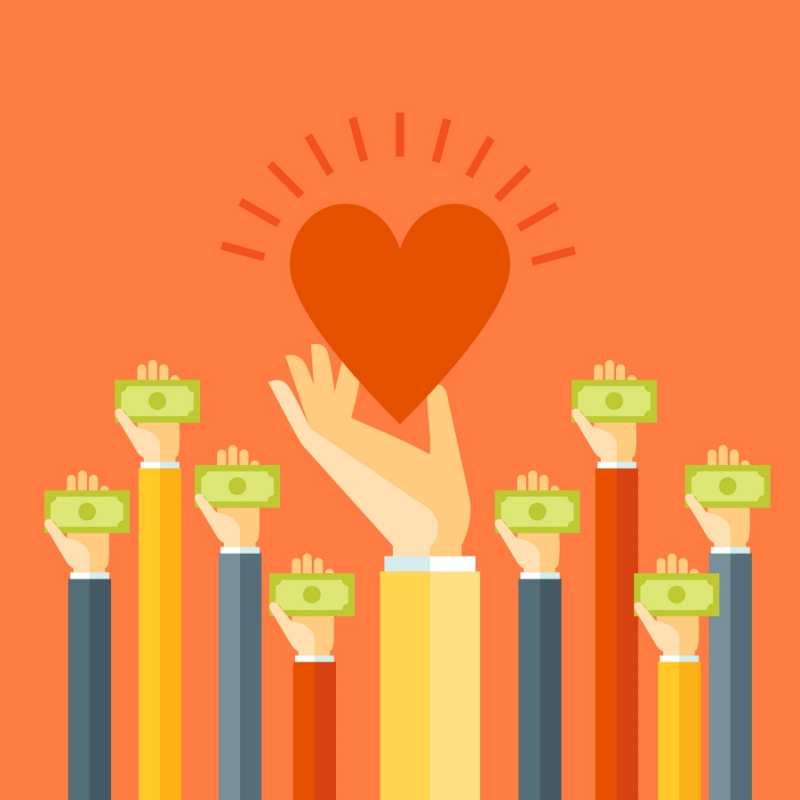 Открытка сбор средств и сердце  С днем волонтера  Еріктілер күні құтты болсын 