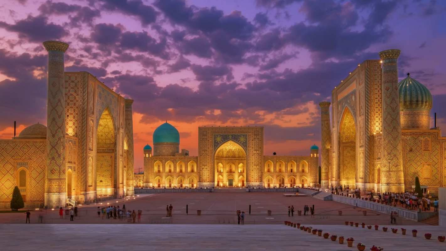 Открытка Самарканд мечеть  мечеть  Құрбан айтпен 