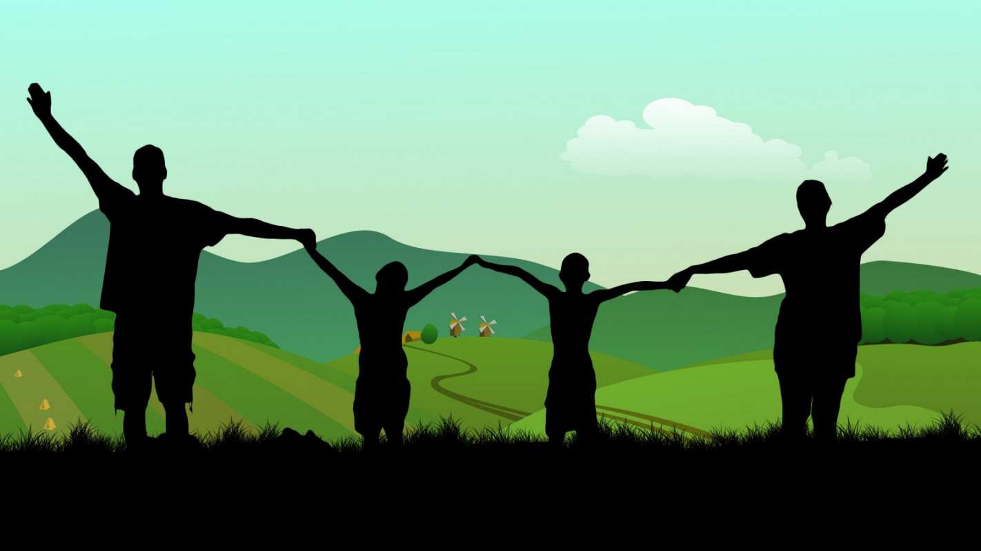 Открытка семья в горах  с днем семьи   отбасы күні құтты болсын 