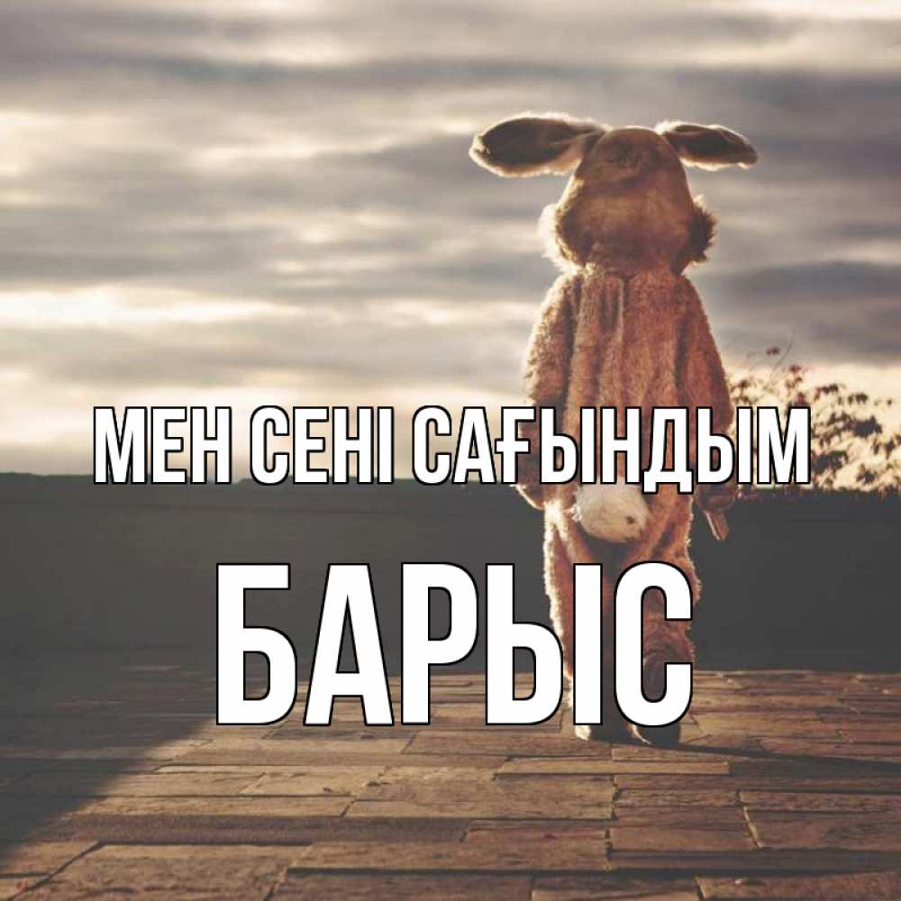 Күн сайын ашық хат с именем, Барыс Мен сені сағындым даже в костюме зайца Онлайн тегін жүктеп алу тілектері бар керемет карта 