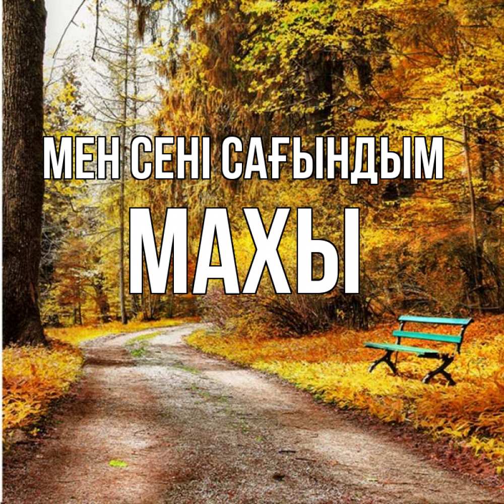 Күн сайын ашық хат с именем, МАХЫ Мен сені сағындым зеленая лавочка и осенний лес Онлайн тегін жүктеп алу тілектері бар керемет карта 