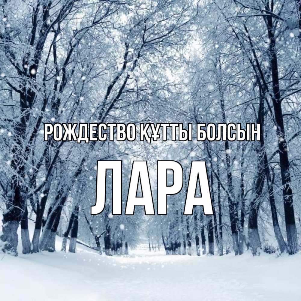 Күн сайын ашық хат с именем, Лара Рождество құтты болсын снег, лес, парк Онлайн тегін жүктеп алу тілектері бар керемет карта 