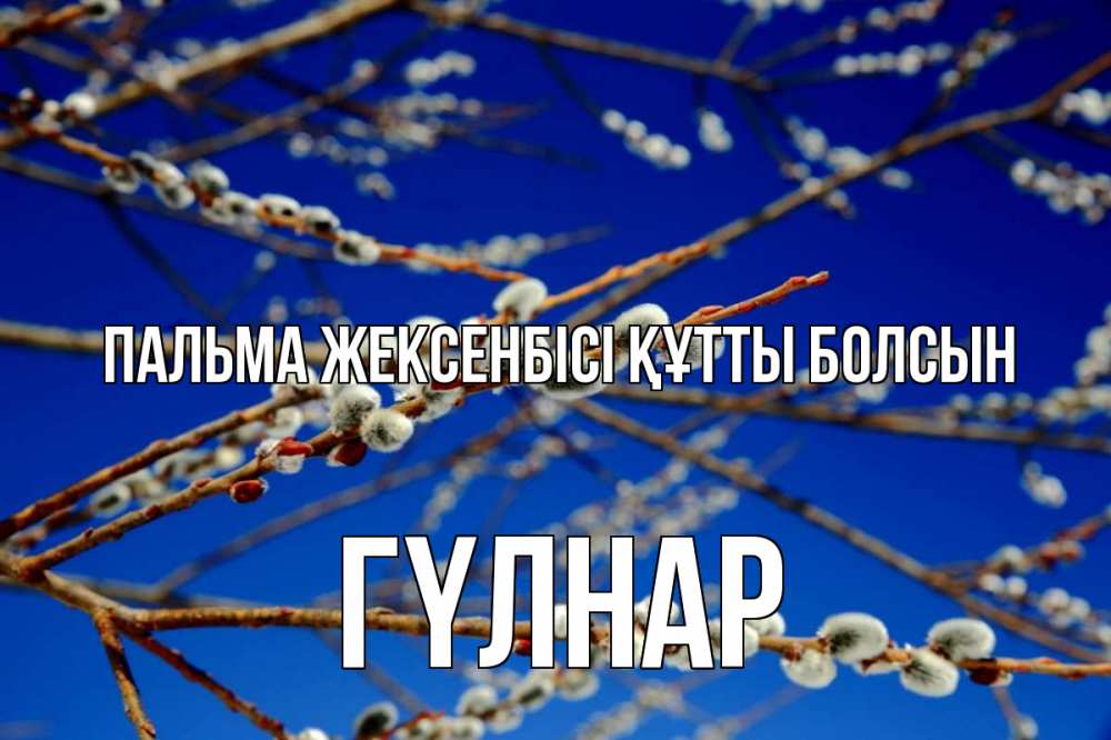Күн сайын ашық хат с именем, ГҮЛНАР Пальма жексенбісі құтты болсын верба Онлайн тегін жүктеп алу тілектері бар керемет карта 