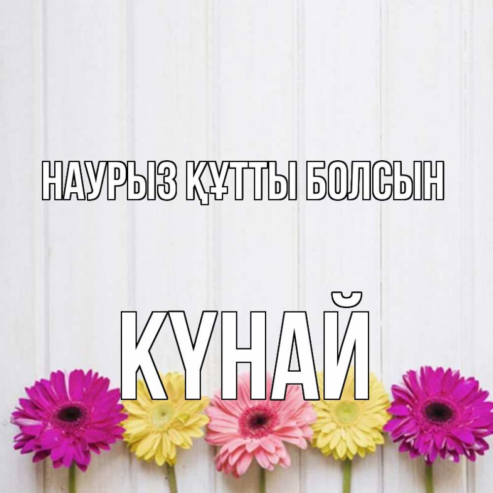 Күн сайын ашық хат с именем, КҮНАЙ Наурыз құтты болсын женщинам 1 Онлайн тегін жүктеп алу тілектері бар керемет карта 