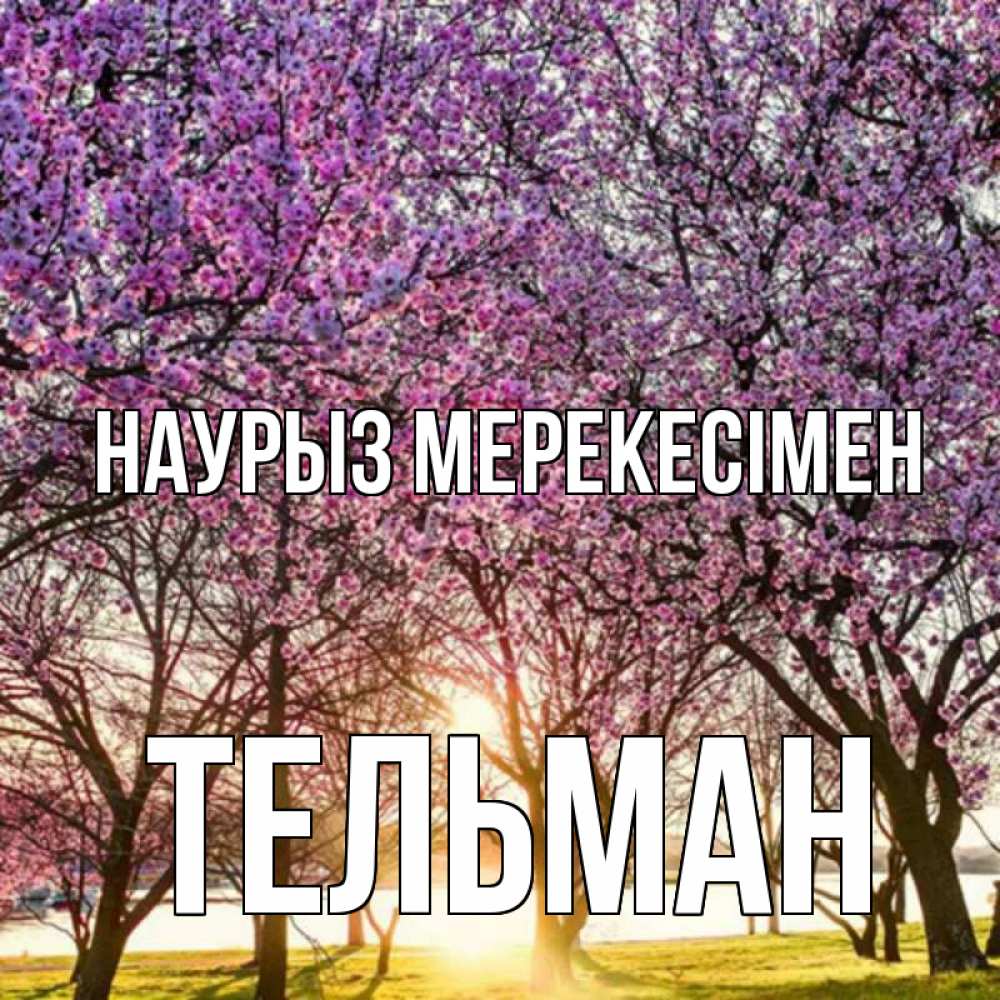Күн сайын ашық хат с именем, Тельман Наурыз мерекесімен праздник весны наурыз Онлайн тегін жүктеп алу тілектері бар керемет карта 