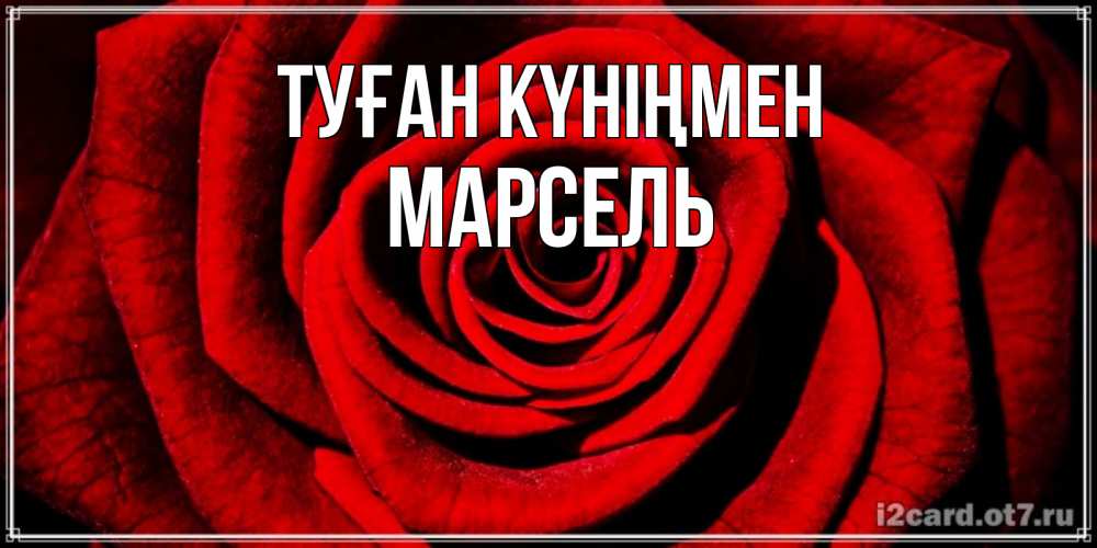 Күн сайын ашық хат с именем, Марсель Туған күніңмен алая роза Онлайн тегін жүктеп алу тілектері бар керемет карта 
