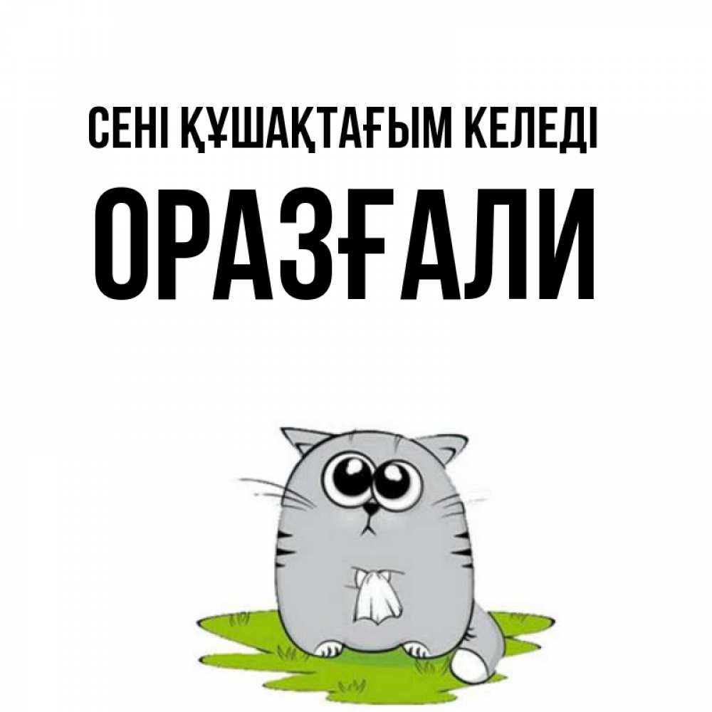 Күн сайын ашық хат с именем, ОРАЗҒАЛИ сені құшақтағым келеді котик теребит платочек сидя на травке Онлайн тегін жүктеп алу тілектері бар керемет карта 
