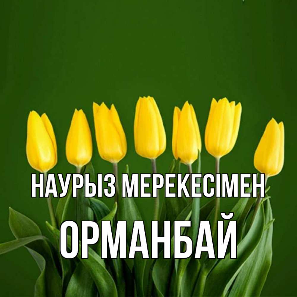 Күн сайын ашық хат с именем, ОРМАНБАЙ Наурыз мерекесімен желтого цвета 3 Онлайн тегін жүктеп алу тілектері бар керемет карта 