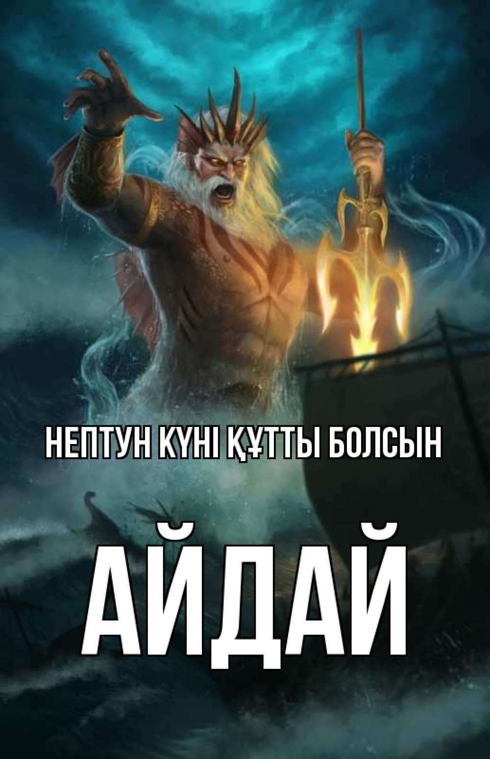 Күн сайын ашық хат с именем, АЙДАЙ нептун күні құтты болсын с днем Нептуна Онлайн тегін жүктеп алу тілектері бар керемет карта 