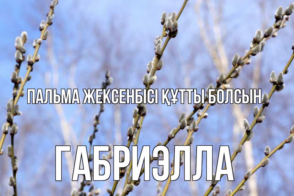 Күн сайын ашық хат с именем, Габриэлла Пальма жексенбісі құтты болсын верба Онлайн тегін жүктеп алу тілектері бар керемет карта 