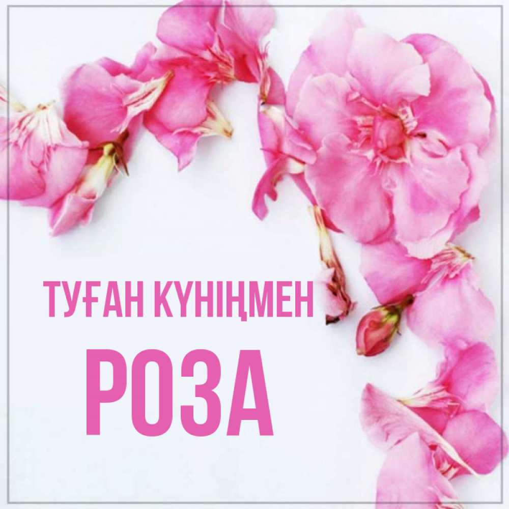 Күн сайын ашық хат с именем, РОЗА Туған күніңмен Красивая открытка для поздравления с днем рождения Онлайн тегін жүктеп алу тілектері бар керемет карта 