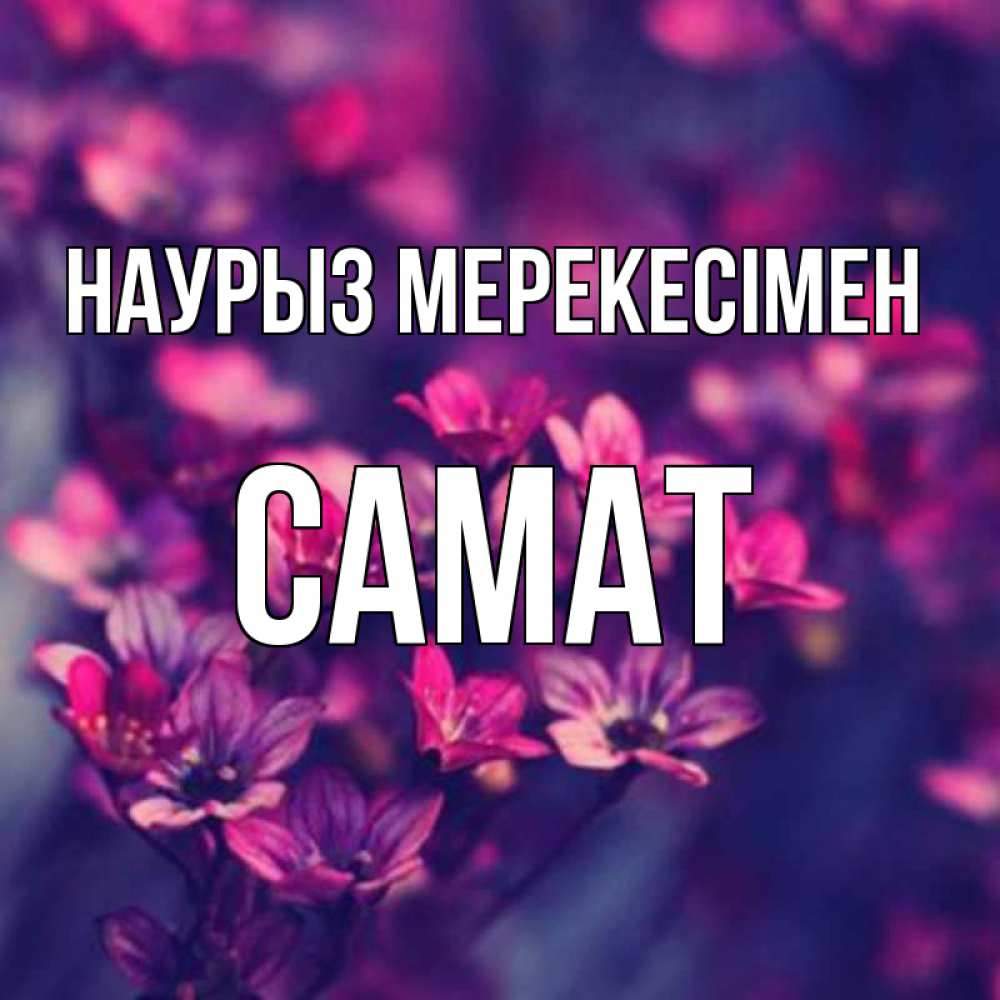 Күн сайын ашық хат с именем, САМАТ Наурыз мерекесімен небольшие цветы 1 Онлайн тегін жүктеп алу тілектері бар керемет карта 