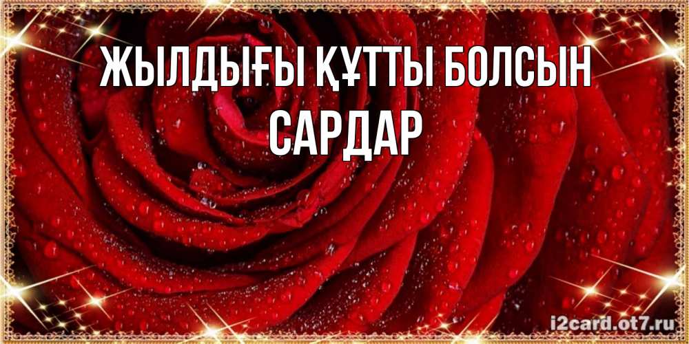 Күн сайын ашық хат с именем, САРДАР Жылдығы құтты болсын роса на розе блестящая в лучах солнца Онлайн тегін жүктеп алу тілектері бар керемет карта 