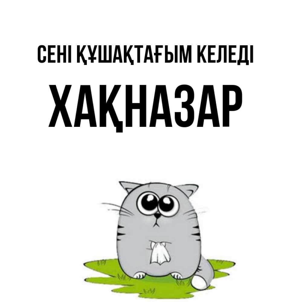 Күн сайын ашық хат с именем, ХАҚНАЗАР сені құшақтағым келеді котик теребит платочек сидя на травке Онлайн тегін жүктеп алу тілектері бар керемет карта 