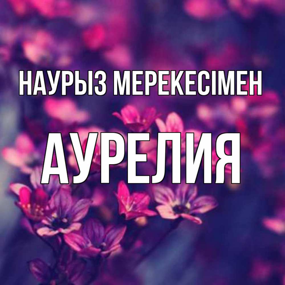 Күн сайын ашық хат с именем, Аурелия Наурыз мерекесімен небольшие цветы 1 Онлайн тегін жүктеп алу тілектері бар керемет карта 