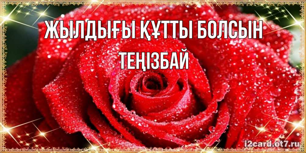 Күн сайын ашық хат с именем, ТЕҢІЗБАЙ Жылдығы құтты болсын роса и роза. открытка с красивой розой Онлайн тегін жүктеп алу тілектері бар керемет карта 