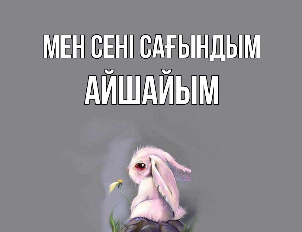 Күн сайын ашық хат с именем, АЙШАЙЫМ Мен сені сағындым заяц Онлайн тегін жүктеп алу тілектері бар керемет карта 