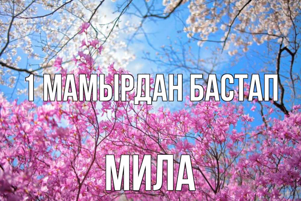 Күн сайын ашық хат с именем, Мила 1 мамырдан бастап С 1 мая Онлайн тегін жүктеп алу тілектері бар керемет карта 