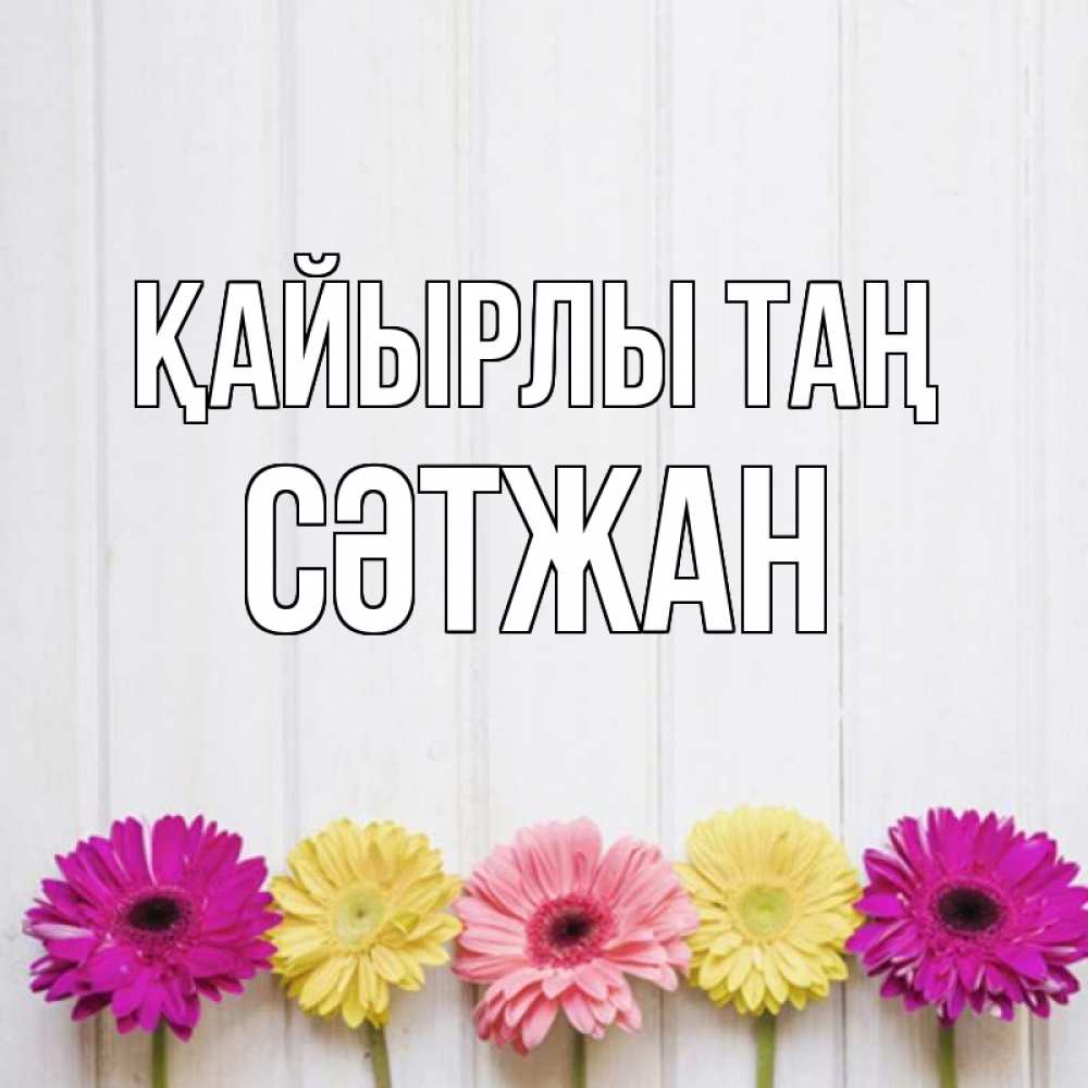 Күн сайын ашық хат с именем, СӘТЖАН Қайырлы таң красный желтый и розовый цветок Онлайн тегін жүктеп алу тілектері бар керемет карта 