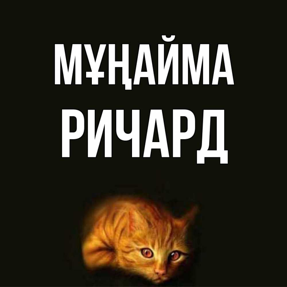 Күн сайын ашық хат с именем, Ричард Мұңайма лежащий кот в темноте Онлайн тегін жүктеп алу тілектері бар керемет карта 