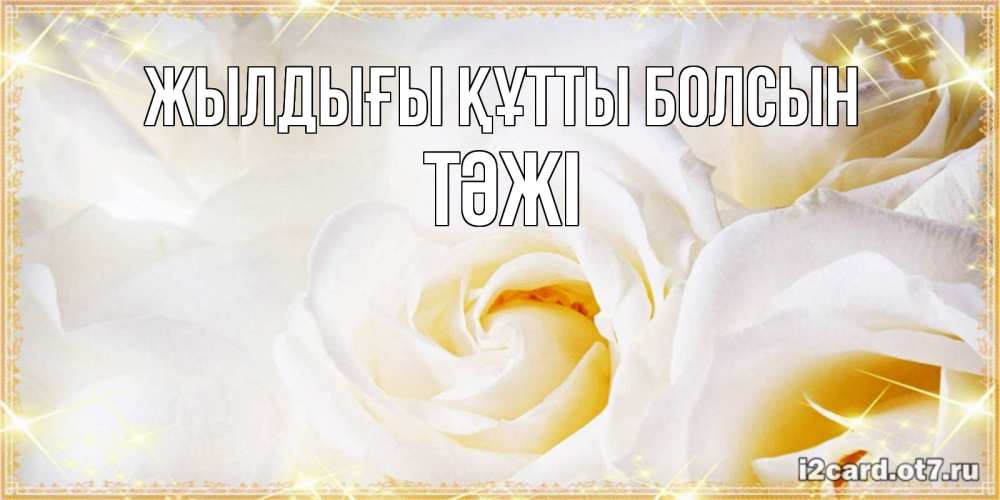 Күн сайын ашық хат с именем, ТӘЖІ Жылдығы құтты болсын красивые розы и капли росы на этих чудесных цветах Онлайн тегін жүктеп алу тілектері бар керемет карта 