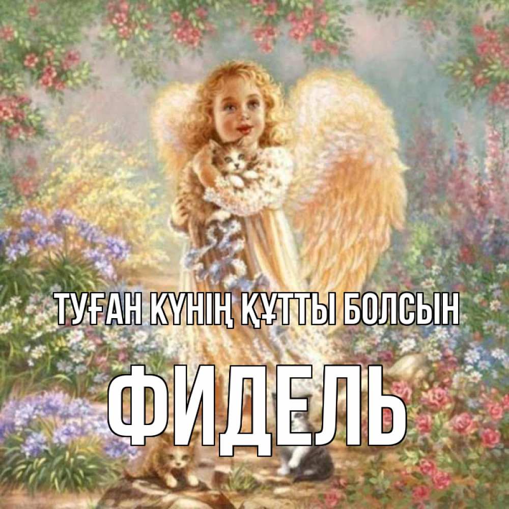 Күн сайын ашық хат с именем, Фидель Туған күнің құтты болсын держит котенка Онлайн тегін жүктеп алу тілектері бар керемет карта 
