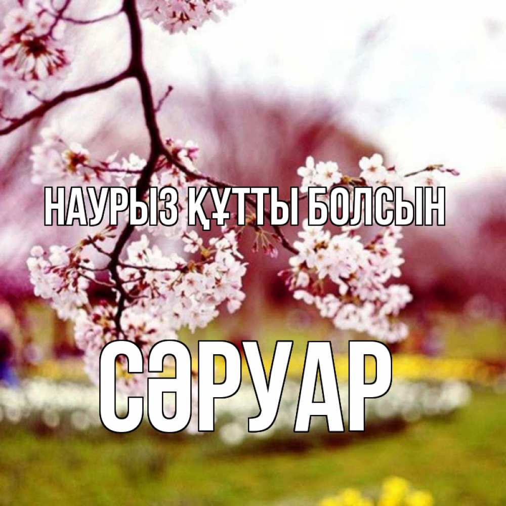 Күн сайын ашық хат с именем, СӘРУАР Наурыз құтты болсын яблоня Онлайн тегін жүктеп алу тілектері бар керемет карта 