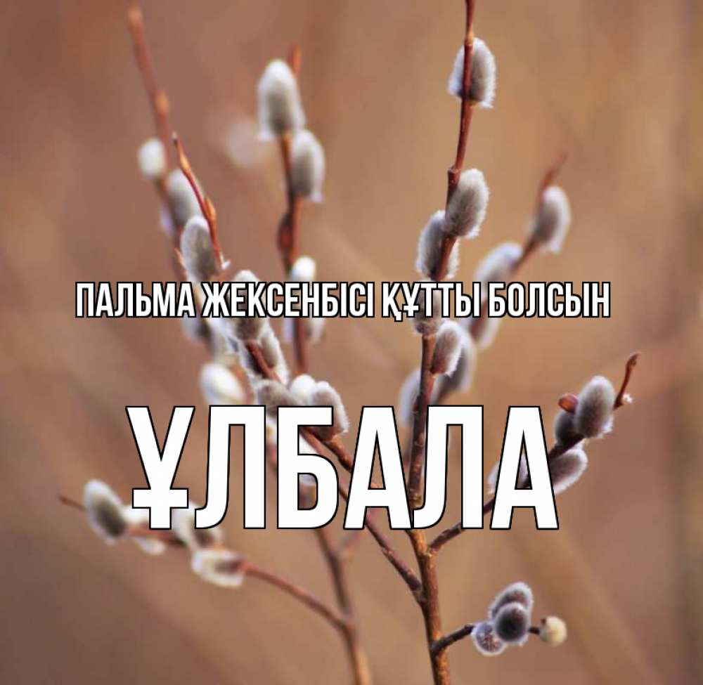 Күн сайын ашық хат с именем, ҰЛБАЛА Пальма жексенбісі құтты болсын верба Онлайн тегін жүктеп алу тілектері бар керемет карта 