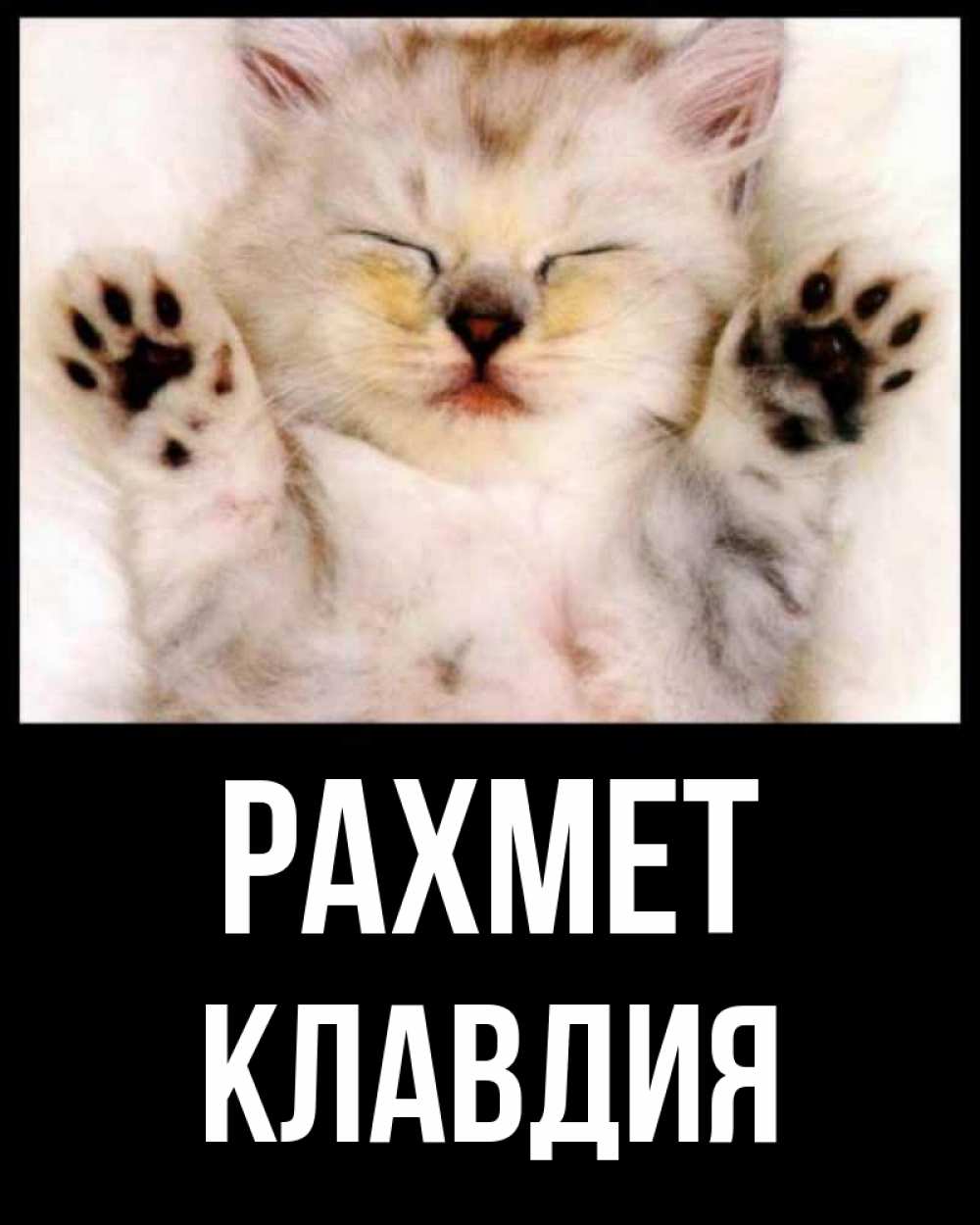Күн сайын ашық хат с именем, Клавдия рахмет маленький котенок Онлайн тегін жүктеп алу тілектері бар керемет карта 