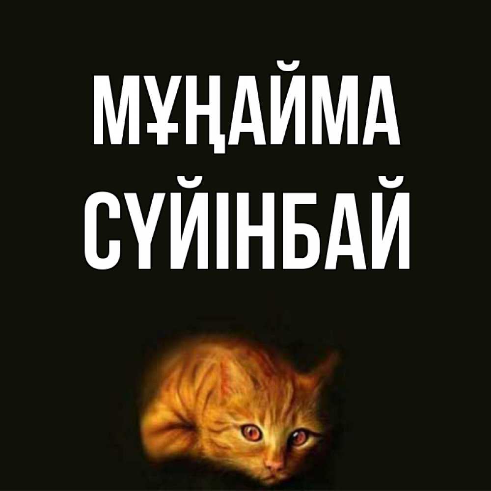 Күн сайын ашық хат с именем, СҮЙІНБАЙ Мұңайма лежащий кот в темноте Онлайн тегін жүктеп алу тілектері бар керемет карта 