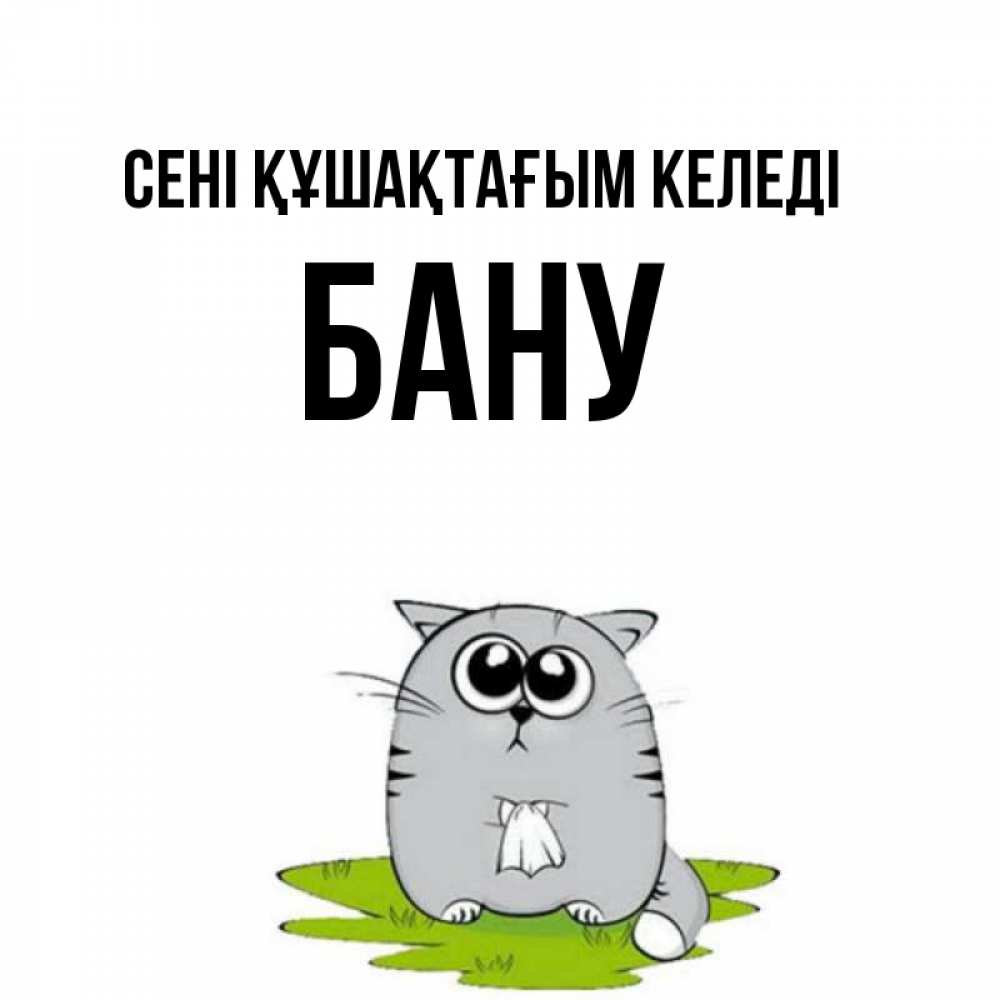 Күн сайын ашық хат с именем, БАНУ сені құшақтағым келеді котик теребит платочек сидя на травке Онлайн тегін жүктеп алу тілектері бар керемет карта 