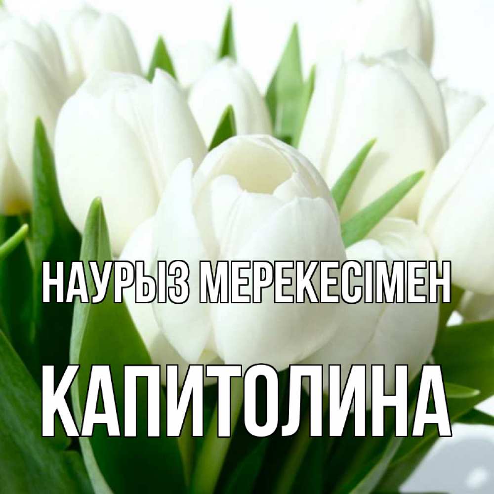 Күн сайын ашық хат с именем, Капитолина Наурыз мерекесімен цветы Онлайн тегін жүктеп алу тілектері бар керемет карта 