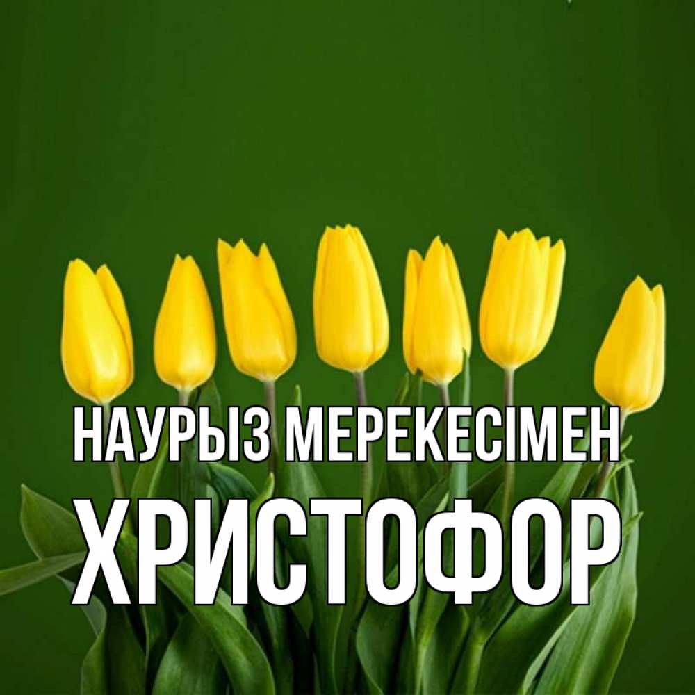 Күн сайын ашық хат с именем, Христофор Наурыз мерекесімен желтого цвета 3 Онлайн тегін жүктеп алу тілектері бар керемет карта 
